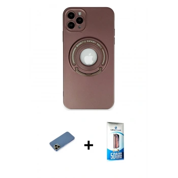 MARSİLYAN™- iPhone 12 Pro Max Kılıf Eksen Klasik Prime - Siyah 5D Eko Cam Ekran Koruyucu + Shine Kamera Lens Koruma Cam - GD