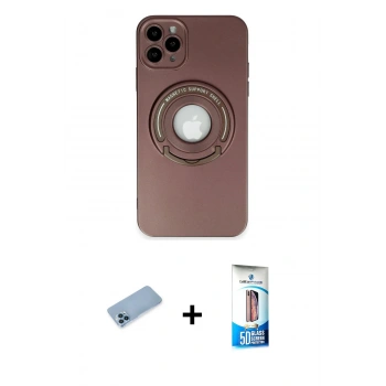 MARSİLYAN™- iPhone 12 Pro Max Kılıf Eksen Klasik Prime - Siyah 5D Eko Cam Ekran Koruyucu + Shine Kamera Lens Koruma Cam - MI