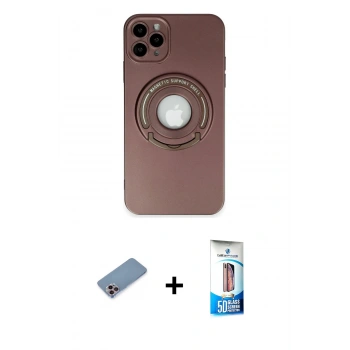 MARSİLYAN™- iPhone 12 Pro Max Kılıf Eksen Klasik Prime - Siyah 5D Eko Cam Ekran Koruyucu + Shine Kamera Lens Koruma Cam - PE