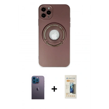MARSİLYAN™- iPhone 12 Pro Max Kılıf Eksen Klasik Prime - Siyah 6D Mat Seramik Hayalet Nano Ekran Koruyucu + Neon Fosforlu Kamera Lens - MI