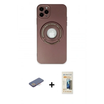 MARSİLYAN™- iPhone 12 Pro Max Kılıf Eksen Klasik Prime - Siyah 6D Mat Seramik Hayalet Nano Ekran Koruyucu + Renkli Kamera Lens Koruma Cam - PE