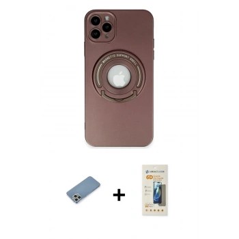 MARSİLYAN™- iPhone 12 Pro Max Kılıf Eksen Klasik Prime - Siyah 6D Mat Seramik Hayalet Nano Ekran Koruyucu + Shine Kamera Lens Koruma Cam - GS