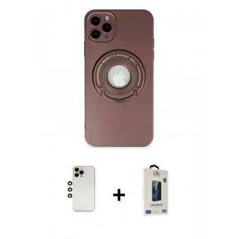 MARSİLYAN™- iPhone 12 Pro Max Kılıf Eksen Klasik Prime - Siyah Bilvis Hayalet Cam Ekran Koruyucu + Shine Kamera Lens - GD