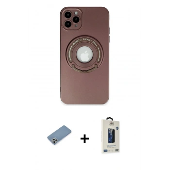 MARSİLYAN™- iPhone 12 Pro Max Kılıf Eksen Klasik Prime - Siyah Bilvis Hayalet Cam Ekran Koruyucu + Shine Kamera Lens Koruma Cam - GS