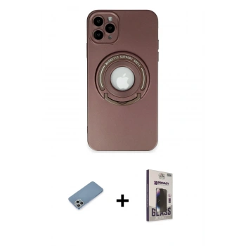 MARSİLYAN™- iPhone 12 Pro Max Kılıf Eksen Klasik Prime - Siyah Bilvis Hayalet Cam Ekran Koruyucu + Shine Kamera Lens Koruma Cam - GS