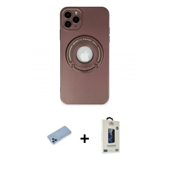 MARSİLYAN™- iPhone 12 Pro Max Kılıf Eksen Klasik Prime - Siyah Bilvis Hayalet Cam Ekran Koruyucu + Shine Kamera Lens Koruma Cam - MI