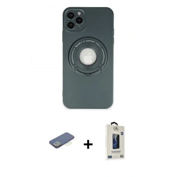 MARSİLYAN™- iPhone 12 Pro Max Kılıf Eksen Klasik Prime - Siyah Bilvis Hayalet Cam Ekran Koruyucu + Renkli Kamera Lens Koruma Cam - YL