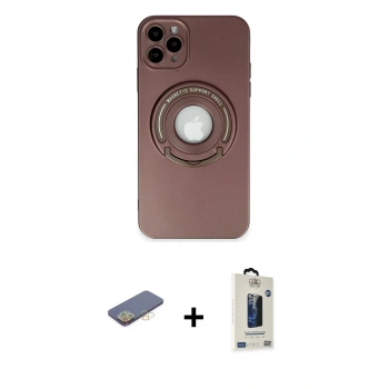 MARSİLYAN™- iPhone 12 Pro Max Kılıf Eksen Klasik Prime - Siyah Bilvis Hayalet Cam Ekran Koruyucu + Renkli Kamera Lens Koruma Cam - SI