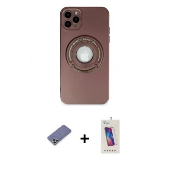 MARSİLYAN™- iPhone 12 Pro Max Kılıf Eksen Klasik Prime - Siyah Joko 5D Cam + Metal Kamera Lens Koruma Cam - GD
