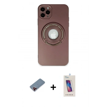 MARSİLYAN™- iPhone 12 Pro Max Kılıf Eksen Klasik Prime - Siyah Joko 5D Cam + Metal Kamera Lens Koruma Cam - KI