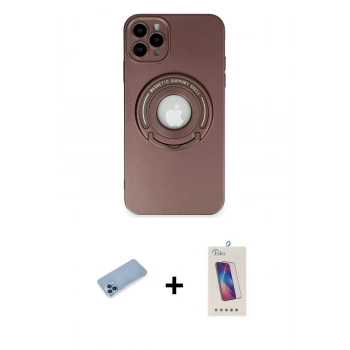 MARSİLYAN™- iPhone 12 Pro Max Kılıf Eksen Klasik Prime - Siyah Joko 5D Cam + Shine Kamera Lens Koruma Cam - MI