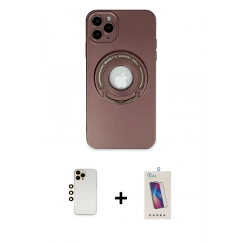 MARSİLYAN™- iPhone 12 Pro Max Kılıf Eksen Klasik Prime - Siyah Joko 5D Cam + Shine Kamera Lens - GD