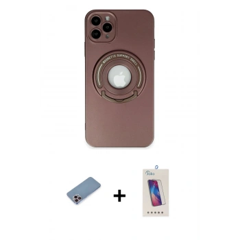MARSİLYAN™- iPhone 12 Pro Max Kılıf Eksen Klasik Prime - Siyah Joko 5D Cam + Shine Kamera Lens Koruma Cam - PE