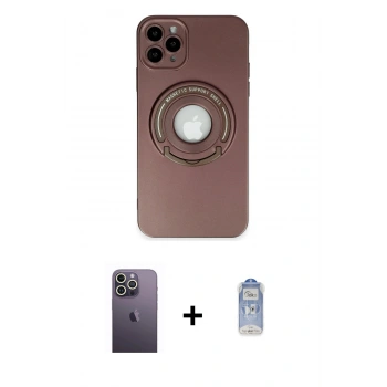 MARSİLYAN™- iPhone 12 Pro Max Kılıf Eksen Klasik Prime - Siyah Joko Magic 5D Cam + Neon Fosforlu Kamera Lens - BZ