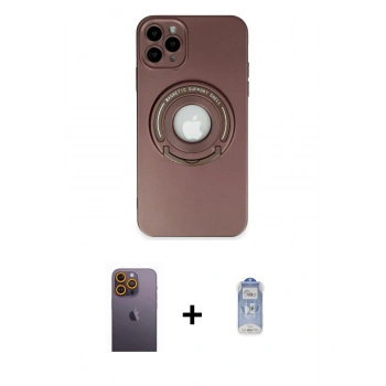 MARSİLYAN™- iPhone 12 Pro Max Kılıf Eksen Klasik Prime - Siyah Joko Magic 5D Cam + Neon Fosforlu Kamera Lens - SI