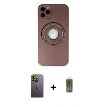 MARSİLYAN™- iPhone 12 Pro Max Kılıf Eksen Klasik Prime - Siyah Joko Magic 5D Hayalet Cam + Neon Fosforlu Kamera Lens - YL