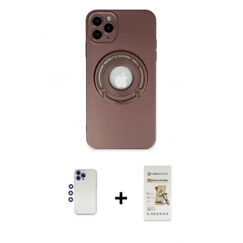 MARSİLYAN™- iPhone 12 Pro Max Kılıf Eksen Klasik Prime - Siyah Mat Seramik Nano Ekran Koruyucu + Shine Kamera Lens - LT