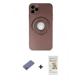 MARSİLYAN™- iPhone 12 Pro Max Kılıf Eksen Klasik Prime - Siyah Mat Seramik Nano Ekran Koruyucu + Metal Kamera Lens Koruma Cam - GD