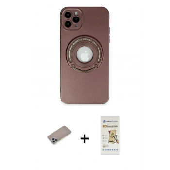 MARSİLYAN™- iPhone 12 Pro Max Kılıf Eksen Klasik Prime - Siyah Mat Seramik Nano Ekran Koruyucu + Shine Kamera Lens Koruma Cam - SABE