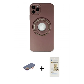 MARSİLYAN™- iPhone 12 Pro Max Kılıf Eksen Klasik Prime - Siyah Mat Seramik Nano Ekran Koruyucu + Renkli Kamera Lens Koruma Cam - TU