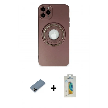 MARSİLYAN™- iPhone 12 Pro Max Kılıf Eksen Klasik Prime - Siyah Polymer Nano Ekran Koruyucu + Shine Kamera Lens Koruma Cam - SH