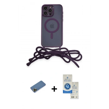 MARSİLYAN™- iPhone 12 Pro Max Kılıf Eksen Özel Seri - Şeffaf Royal Nano Ekran Koruyucu + Shine Kamera Lens Koruma Cam - GD