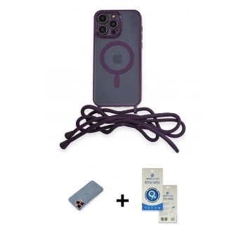MARSİLYAN™- iPhone 12 Pro Max Kılıf Eksen Özel Seri - Şeffaf Royal Nano Ekran Koruyucu + Metal Kamera Lens Koruma Cam - KI