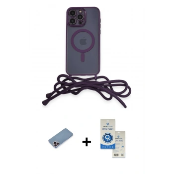MARSİLYAN™- iPhone 12 Pro Max Kılıf Eksen Özel Seri - Şeffaf Royal Nano Ekran Koruyucu + Shine Kamera Lens Koruma Cam - PE