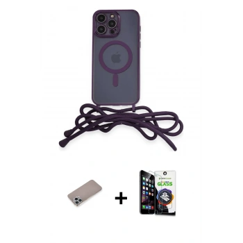 MARSİLYAN™- iPhone 12 Pro Max Kılıf Eksen Özel Seri - Şeffaf Temperli Cam Ekran Koruyucu + Shine Kamera Lens Koruma Cam - SABE