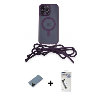MARSİLYAN™- iPhone 12 Pro Max Kılıf Eksen Özel Seri - Şeffaf Uv Polymer Nano Ekran Koruyucu + Shine Kamera Lens Koruma Cam - SH