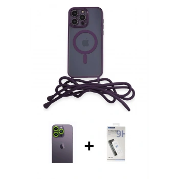 MARSİLYAN™- iPhone 12 Pro Max Kılıf Eksen Özel Seri - Şeffaf Uv Polymer Nano Ekran Koruyucu + Neon Fosforlu Kamera Lens - YL