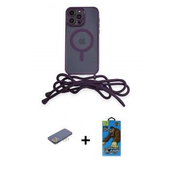 MARSİLYAN™- iPhone 12 Pro Max Kılıf Eksen Özel Seri - Siyah 18D Cam Ekran Koruyucu + Renkli Kamera Lens Koruma Cam - MI