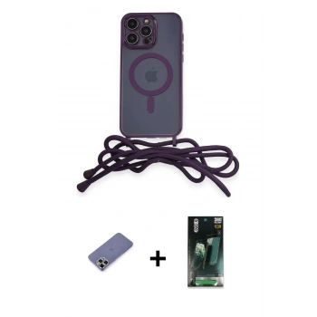 MARSİLYAN™- iPhone 12 Pro Max Kılıf Eksen Özel Seri - Siyah 360 Mat Full Body Arka Koruyucu + Metal Kamera Lens Koruma Cam - GD