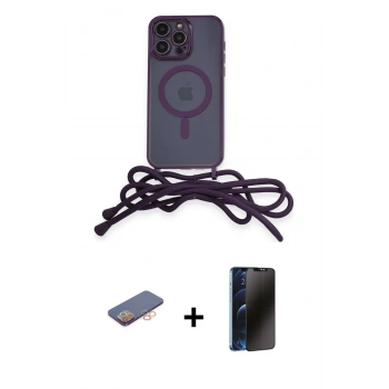 MARSİLYAN™- iPhone 12 Pro Max Kılıf Eksen Özel Seri - Siyah 3D Antistatik Hayalet Cam Ekran Koruyucu + Renkli Kamera Lens Koruma Cam - TU