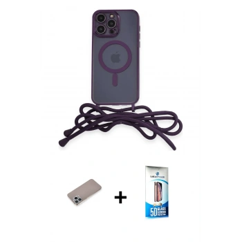 MARSİLYAN™- iPhone 12 Pro Max Kılıf Eksen Özel Seri - Siyah 5D Eko Cam Ekran Koruyucu + Shine Kamera Lens Koruma Cam - SABE