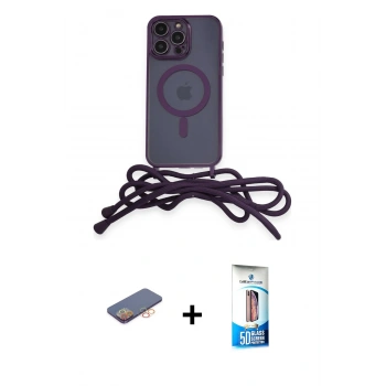 MARSİLYAN™- iPhone 12 Pro Max Kılıf Eksen Özel Seri - Siyah 5D Eko Cam Ekran Koruyucu + Renkli Kamera Lens Koruma Cam - TU