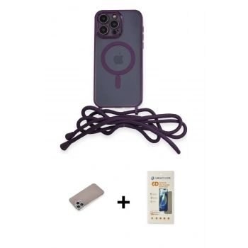 MARSİLYAN™- iPhone 12 Pro Max Kılıf Eksen Özel Seri - Siyah 6D Mat Seramik Hayalet Nano Ekran Koruyucu + Shine Kamera Lens Koruma Cam - SABE