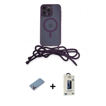 MARSİLYAN™- iPhone 12 Pro Max Kılıf Eksen Özel Seri - Siyah Bilvis Hayalet Cam Ekran Koruyucu + Shine Kamera Lens Koruma Cam - PE