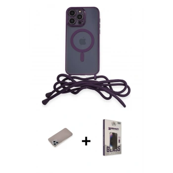 MARSİLYAN™- iPhone 12 Pro Max Kılıf Eksen Özel Seri - Siyah Bilvis Hayalet Cam Ekran Koruyucu + Shine Kamera Lens Koruma Cam - SABE