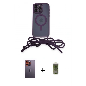 MARSİLYAN™- iPhone 12 Pro Max Kılıf Eksen Özel Seri - Siyah Joko Magic 5D Hayalet Cam + Neon Fosforlu Kamera Lens - TU