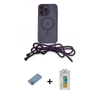 MARSİLYAN™- iPhone 12 Pro Max Kılıf Eksen Özel Seri - Siyah Polymer Nano Ekran Koruyucu + Shine Kamera Lens Koruma Cam - GI