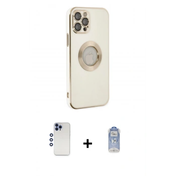 MARSİLYAN™- iPhone 12 Pro Max Kılıf İz Form Serisi - Siyah Joko Magic 5D Cam + Shine Kamera Lens - LT