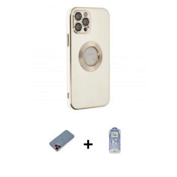 MARSİLYAN™- iPhone 12 Pro Max Kılıf İz Form Serisi - Siyah Joko Magic 5D Cam + Metal Kamera Lens Koruma Cam - KI