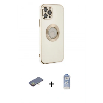 MARSİLYAN™- iPhone 12 Pro Max Kılıf İz Form Serisi - Siyah Joko Magic 5D Cam + Renkli Kamera Lens Koruma Cam - SI
