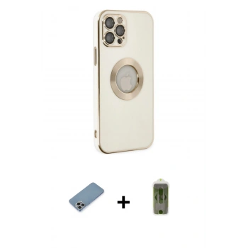 MARSİLYAN™- iPhone 12 Pro Max Kılıf İz Form Serisi - Siyah Joko Magic 5D Hayalet Cam + Shine Kamera Lens Koruma Cam - GI