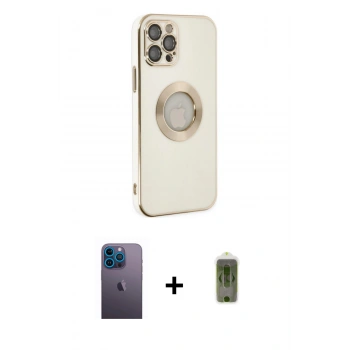 MARSİLYAN™- iPhone 12 Pro Max Kılıf İz Form Serisi - Siyah Joko Magic 5D Hayalet Cam + Neon Fosforlu Kamera Lens - MI