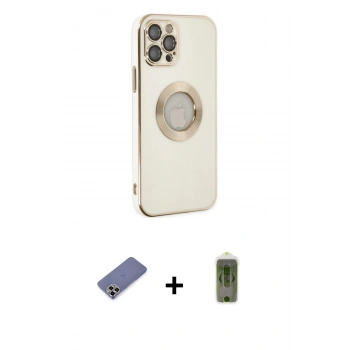 MARSİLYAN™- iPhone 12 Pro Max Kılıf İz Form Serisi - Siyah Joko Magic 5D Hayalet Cam + Metal Kamera Lens Koruma Cam - GD