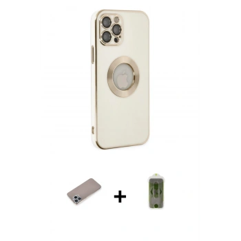 MARSİLYAN™- iPhone 12 Pro Max Kılıf İz Form Serisi - Siyah Joko Magic 5D Hayalet Cam + Shine Kamera Lens Koruma Cam - SABE