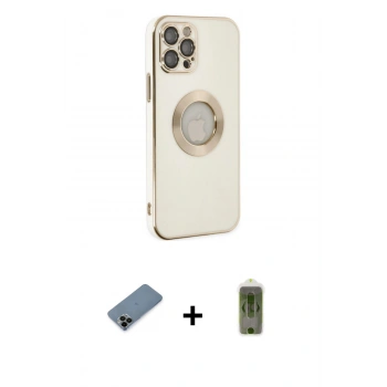 MARSİLYAN™- iPhone 12 Pro Max Kılıf İz Form Serisi - Siyah Joko Magic 5D Hayalet Cam + Shine Kamera Lens Koruma Cam - SH