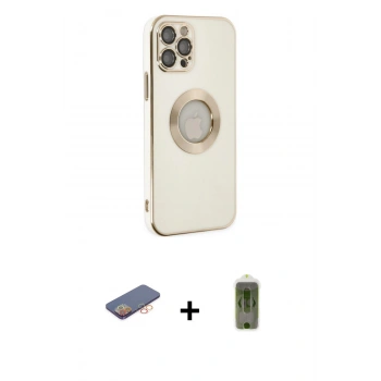 MARSİLYAN™- iPhone 12 Pro Max Kılıf İz Form Serisi - Siyah Joko Magic 5D Hayalet Cam + Renkli Kamera Lens Koruma Cam - TU